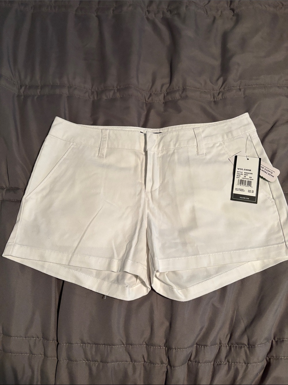 Volcom High-Waist White Casual Shorts